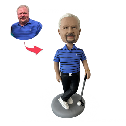 Picture of Custom Bobbleheads: Golfer Man | Personalized Bobbleheads for the Special Someone as a Unique Gift Idea｜Best Gift Idea for Birthday, Christmas, Fathers Day etc.