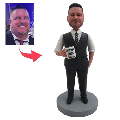 Picture of Custom Bobbleheads: WORLD'S BEST BOSS| Personalized Bobbleheads for the Special Someone as a Unique Gift Idea｜Best Gift Idea for Birthday, Christmas, Thanksgiving etc.
