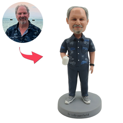 Picture of Custom Bobbleheads:  Man in Vacation| Personalized Bobbleheads for the Special Someone as a Unique Gift Idea｜Best Gift Idea for Birthday, Christmas, Thanksgiving etc.