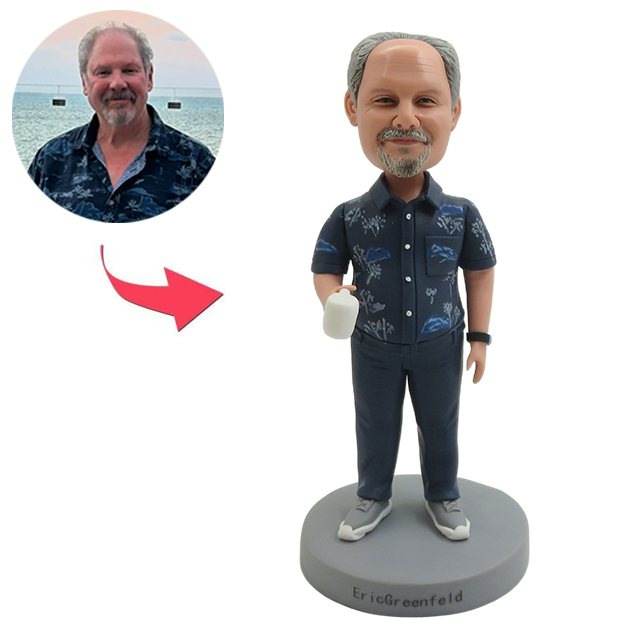 Picture of Custom Bobbleheads:  Man in Vacation| Personalized Bobbleheads for the Special Someone as a Unique Gift Idea｜Best Gift Idea for Birthday, Christmas, Thanksgiving etc.