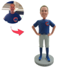 Picture of Custom Bobbleheads: Football Player In Blue Shirt | Personalized Bobbleheads for the Special Someone as a Unique Gift Idea｜Best Gift Idea for Birthday, Christmas, Thanksgiving etc.