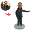 Picture of Custom Bobbleheads: Man in Black Uniform | Personalized Bobbleheads for the Special Someone as a Unique Gift Idea｜Best Gift Idea for Birthday, Christmas, Thanksgiving etc.