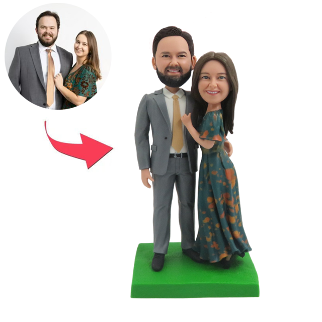 Picture of Custom Bobbleheads: Loving  Couple  Bobbleheads | Personalized Bobbleheads for the Special Someone as a Unique Gift Idea｜Best Gift Idea for Birthday, Christmas, Thanksgiving etc.