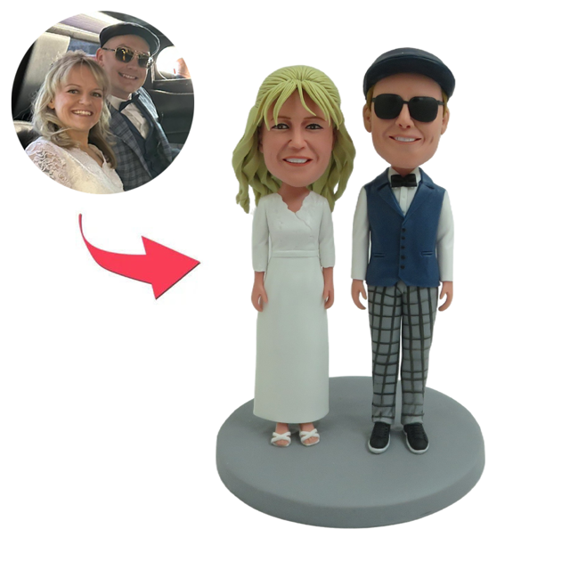 Picture of Custom Bobbleheads: Couple Going to A Party Bobbleheads | Personalized Bobbleheads for the Special Someone as a Unique Gift Idea｜Best Gift Idea for Birthday, Christmas, Thanksgiving etc.