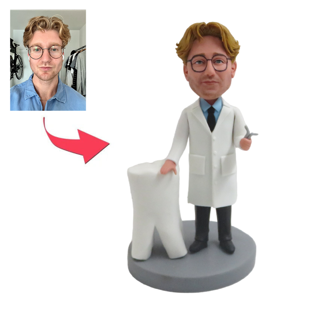 Picture of Custom Bobbleheads:  Young Male Dentist | Personalized Bobbleheads for the Special Someone as a Unique Gift Idea｜Best Gift Idea for Birthday, Christmas, Thanksgiving etc.