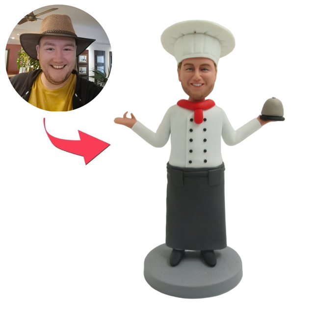 Picture of Custom Bobbleheads: Male Chef With Blonde Hair| Personalized Bobbleheads for the Special Someone as a Unique Gift Idea｜Best Gift Idea for Birthday, Christmas, Thanksgiving etc.