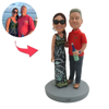 Picture of Custom Bobbleheads: Loving Happy Couple Bobbleheads | Personalized Bobbleheads for the Special Someone as a Unique Gift Idea｜Best Gift Idea for Birthday, Christmas, Thanksgiving etc.