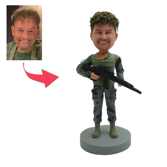 Picture of Custom Bobbleheads: Special Forces With Gun | Personalized Bobbleheads for the Special Someone as a Unique Gift Idea｜Best Gift Idea for Birthday, Christmas, Thanksgiving etc.