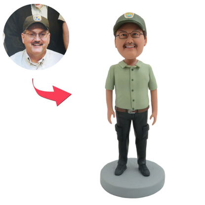 Picture of Custom Bobbleheads:  Man with Uniform shirt | Personalized Bobbleheads for the Special Someone as a Unique Gift Idea｜Best Gift Idea for Birthday, Christmas, Thanksgiving etc.