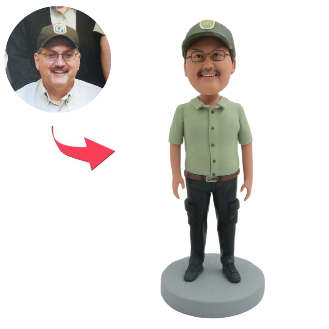 Picture of Custom Bobbleheads:  Man with Uniform shirt | Personalized Bobbleheads for the Special Someone as a Unique Gift Idea｜Best Gift Idea for Birthday, Christmas, Thanksgiving etc.