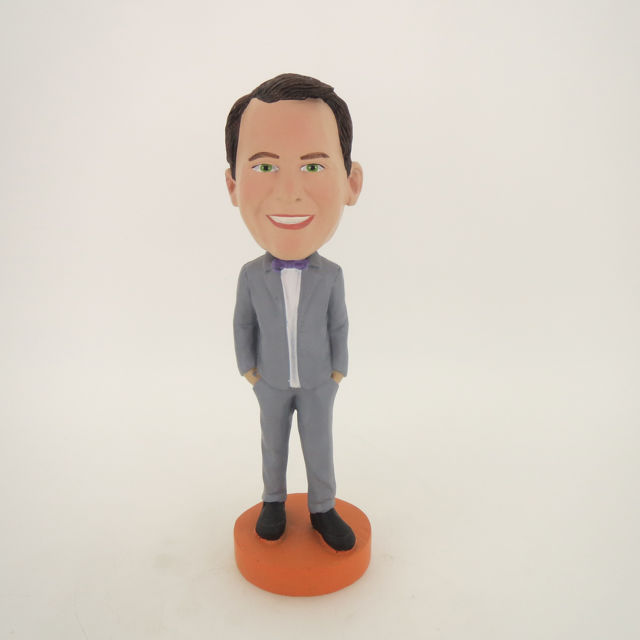Picture of Custom Bobblehead Doll: Man In Gray Suit
