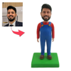 Picture of Custom Bobbleheads: Man in Mario Costume | Personalized Bobbleheads for the Special Someone as a Unique Gift Idea｜Best Gift Idea for Birthday, Christmas, Thanksgiving etc.