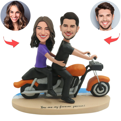 Picture of Couple with Locomotive| Personalized Bobbleheads for the Special Someone as a Unique Gift Idea