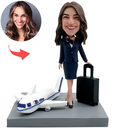 Picture of Airline Stewardess | Personalized Bobbleheads for the Special Someone as a Unique Gift Idea