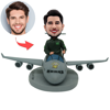 Picture of Captain with Fighter | Personalized Bobbleheads for the Special Someone as a Unique Gift Idea｜Best Gift Idea for Birthday, Christmas, Thanksgiving etc.