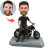 Picture of Man with Motorcycle | Personalized Bobbleheads for the Special Someone as a Unique Gift Idea｜Best Gift Idea for Birthday, Christmas, Thanksgiving etc.