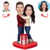 Picture of Custom Bobbleheads: Casual Couple and Gift Box | Personalized Bobbleheads for the Special Someone as a Unique Gift Idea｜Best Gift Idea for Birthday, Christmas, Thanksgiving etc.