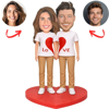 Picture of Custom Bobbleheads: Love Heart Happy Couple | Personalized Bobbleheads for the Special Someone as a Unique Gift Idea｜Best Gift Idea for Birthday, Christmas, Thanksgiving etc.